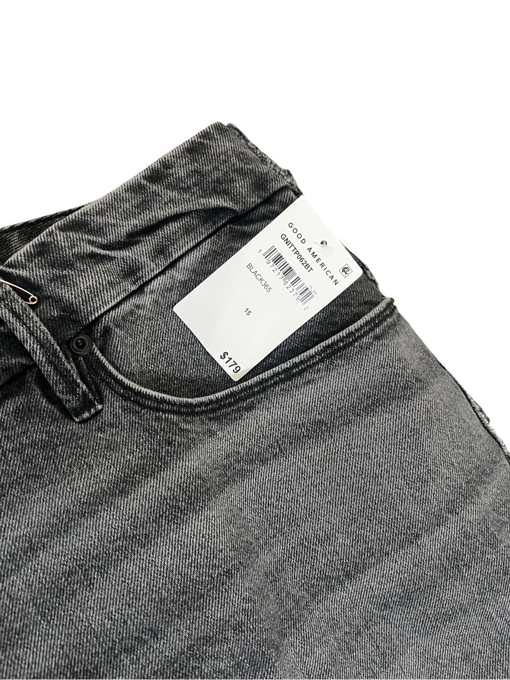 Good American Good 90s Relaxed Jeans Black Two Tone Baggy Mom Jean Size 15 NWT - Picture 6 of 11